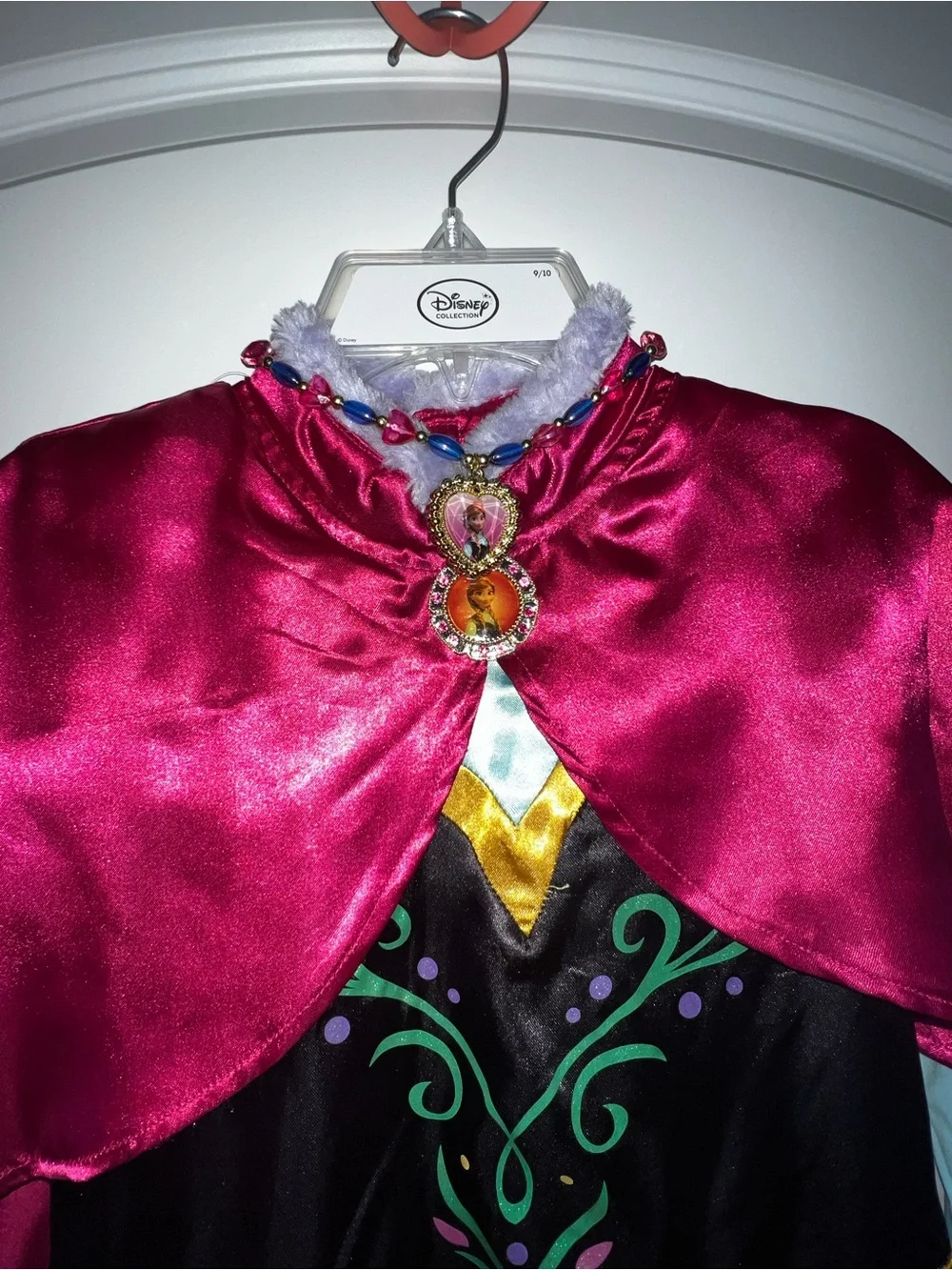 Disney Frozen Anna Costume Dress w/ Cape – Girls Size 9/10 – Like New